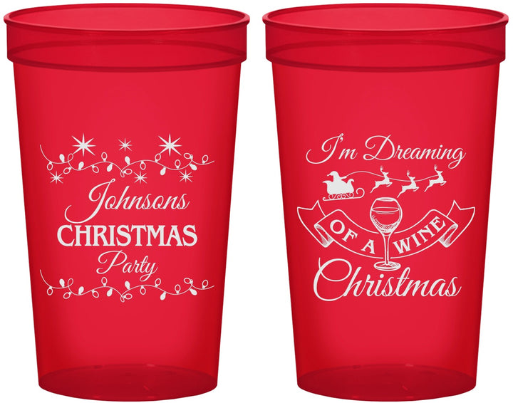 Custom Christmas 22 oz Translucent Cups - Wine | 280068