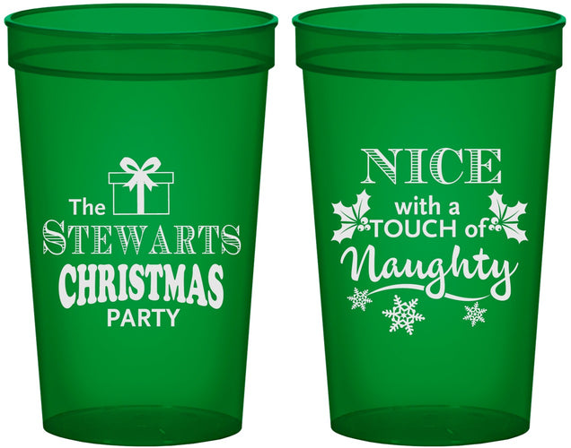 Custom Christmas 22 oz Translucent Cups - Naughty Or Nice | 280069
