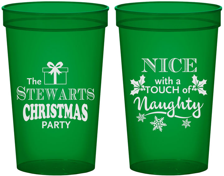 Custom Christmas 22 oz Translucent Cups - Naughty Or Nice | 280069