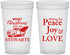 Custom Christmas 22 oz Translucent Cups - Peace Joy Love | 280070