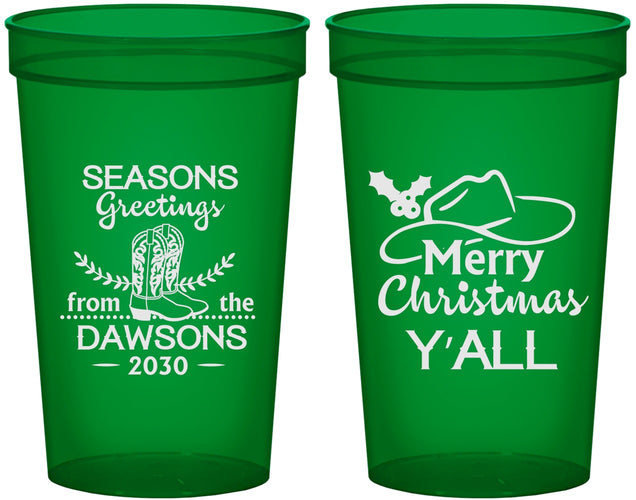 Custom Christmas 22 oz Translucent Cups - Texas | 280077