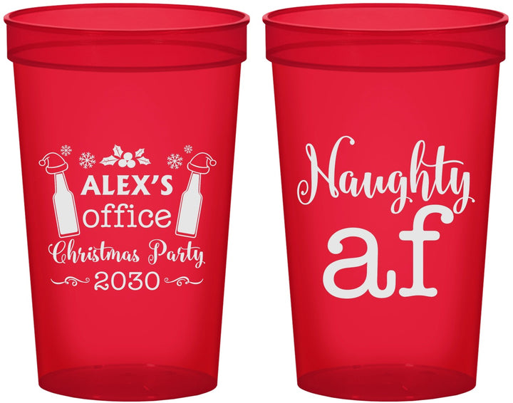 Custom Christmas 22 oz Translucent Cups - Naughty Af | 280084