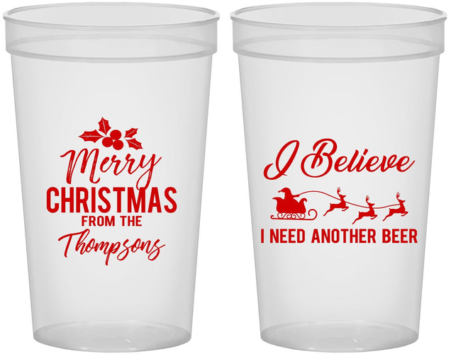 Custom Christmas 22 oz Translucent Cups - Santa Claus | 280086