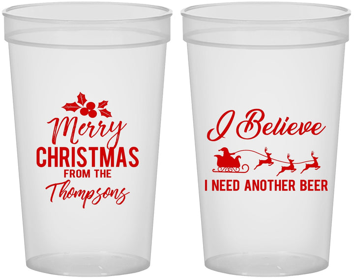 Custom Christmas 22 oz Translucent Cups - Santa Claus | 280086
