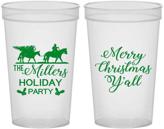 Custom Christmas 22 oz Translucent Cups - Country | 280087