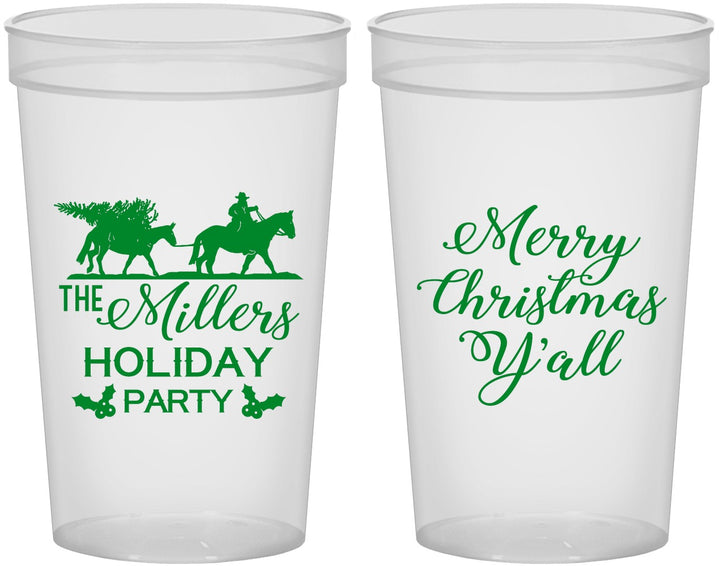 Custom Christmas 22 oz Translucent Cups - Country | 280087