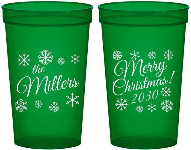 Custom Christmas 22 oz Translucent Cups - Snowflakes | 280089