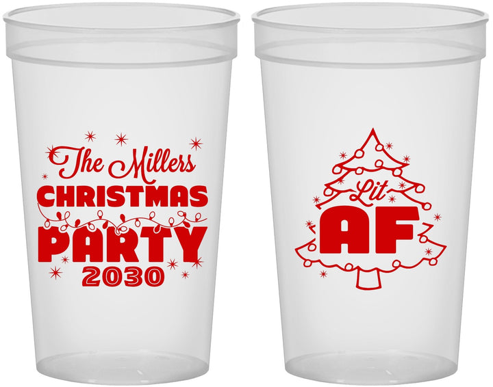 Custom Christmas 22 oz Translucent Cups - Lit Af | 280090
