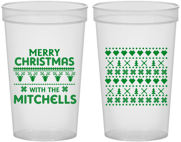 Custom Christmas 22 oz Translucent Cups - Ugly Sweater | 280091