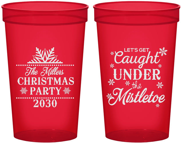 Custom Christmas 22 oz Translucent Cups - Mistletoe | 280092