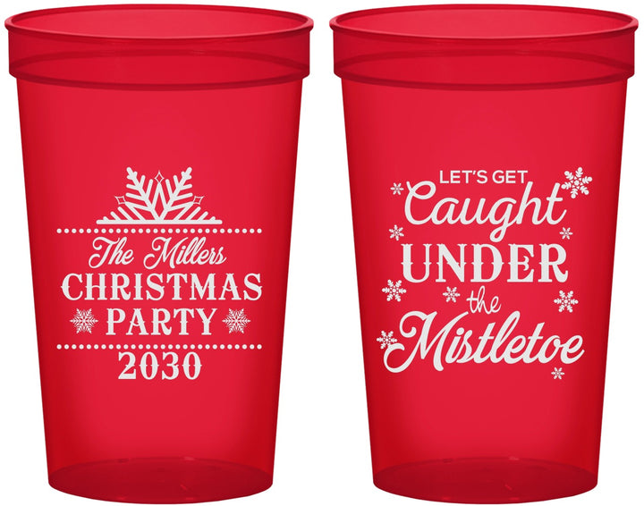 Custom Christmas 22 oz Translucent Cups - Mistletoe | 280092