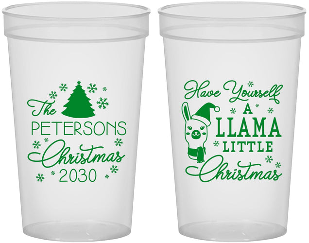Custom Christmas 22 oz Translucent Cups - Llama | 280095
