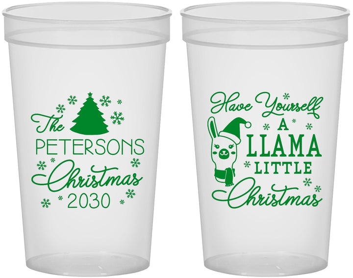 Custom Christmas 22 oz Translucent Cups - Llama | 280095