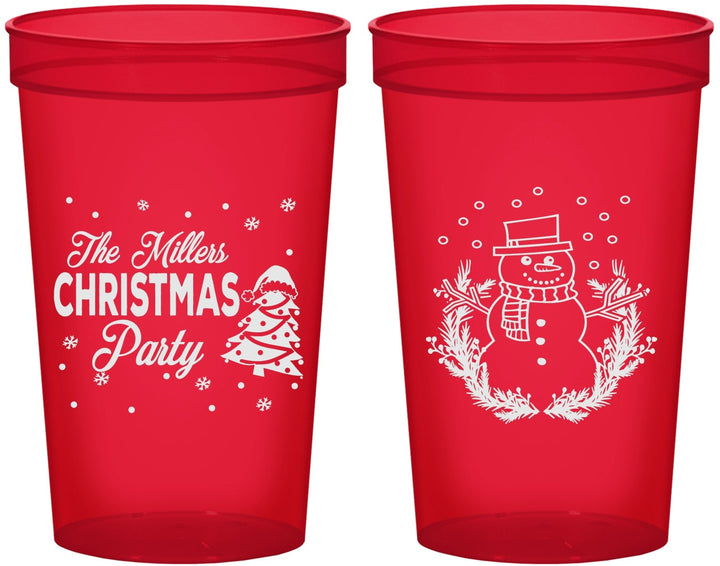 Custom Christmas 22 oz Translucent Cups - Snowman | 280096