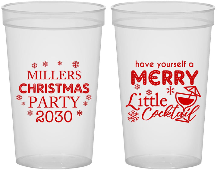 Custom Christmas 22 oz Translucent Cups - Cocktail | 280098