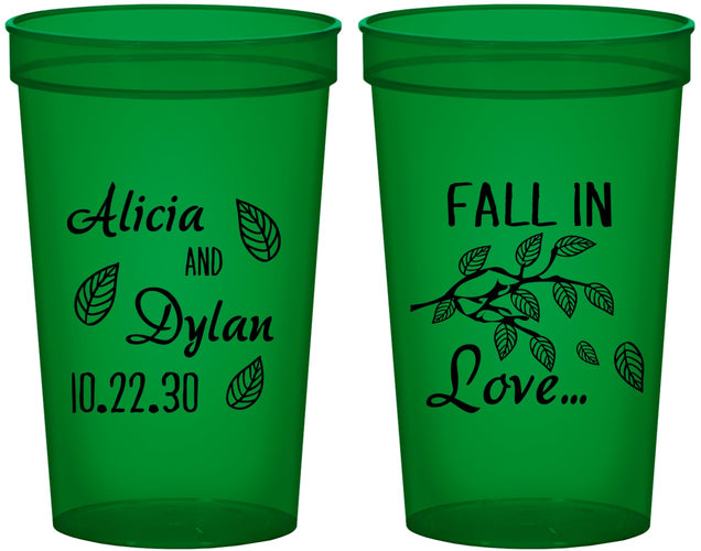 Custom Wedding 22 oz Translucent Cups - Fall In Love | 283