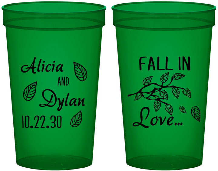 Custom Wedding 22 oz Translucent Cups - Fall In Love | 283