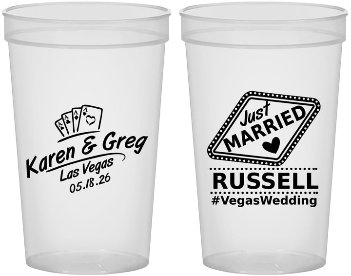 Custom Wedding 22 oz Translucent Cups - Las Vegas | 285