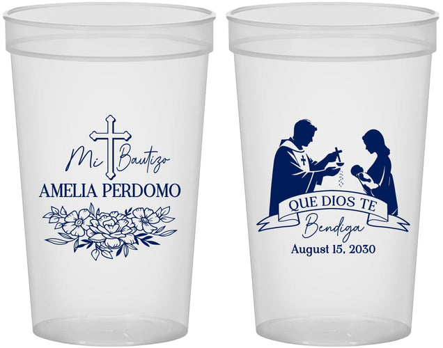 Custom Baptism 22 oz Translucent Cups - Mi Bautizo | 290001