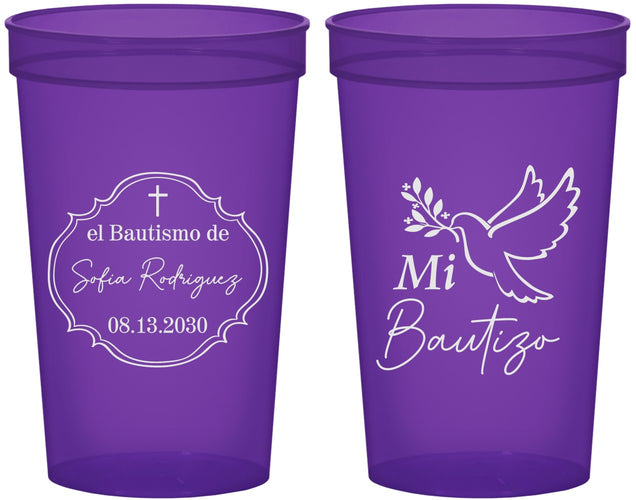 Custom Baptism 22 oz Translucent Cups - Mi Bautizo | 290002