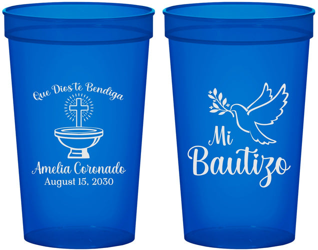Custom Baptism 22 oz Translucent Cups - Mi Bautizo | 290003