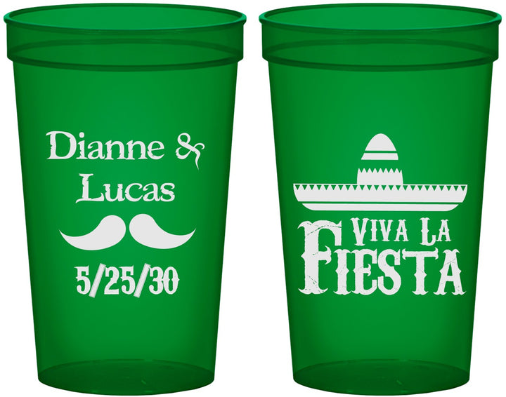 Custom Wedding 22 oz Translucent Cups - Viva La Fiesta | 299