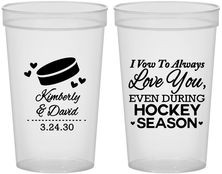 Custom Wedding 22 oz Translucent Cups - Hockey | 300