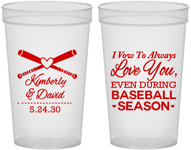 Custom Wedding 22 oz Translucent Cups - Baseball | 301