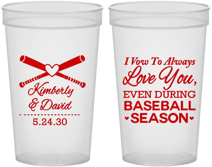 Custom Wedding 22 oz Translucent Cups - Baseball | 301