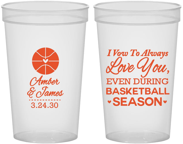 Custom Wedding 22 oz Translucent Cups - Basketball | 304