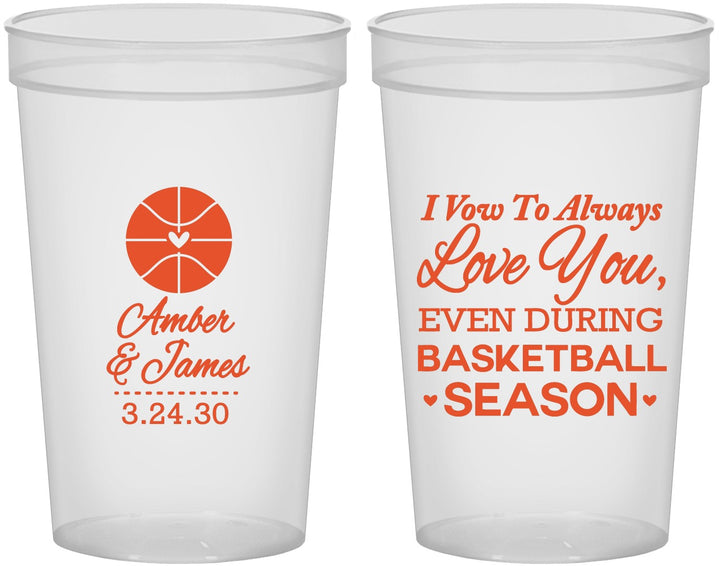 Custom Wedding 22 oz Translucent Cups - Basketball | 304