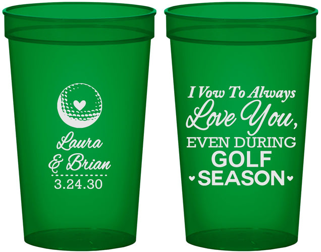 Custom Wedding 22 oz Translucent Cups - Golf | 305