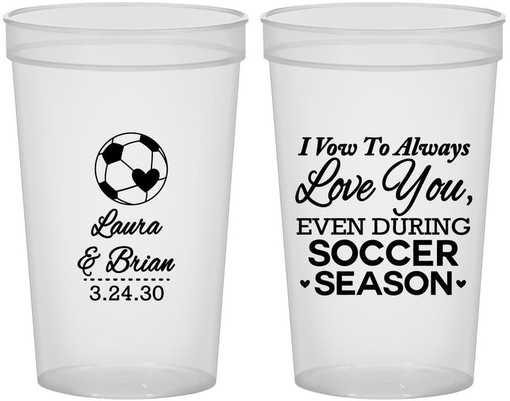 Custom Wedding 22 oz Translucent Cups - Soccer | 307