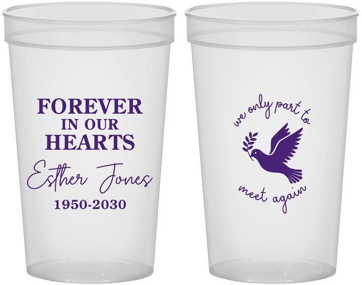 Custom Memorial 22 oz Translucent Cups - Forever In Our Hearts | 310003