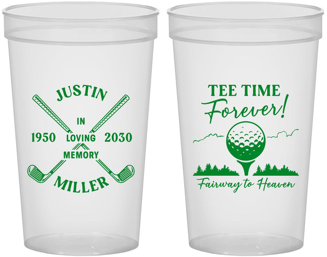 Custom Memorial 22 oz Translucent Cups - Fairway To Heavens | 310007