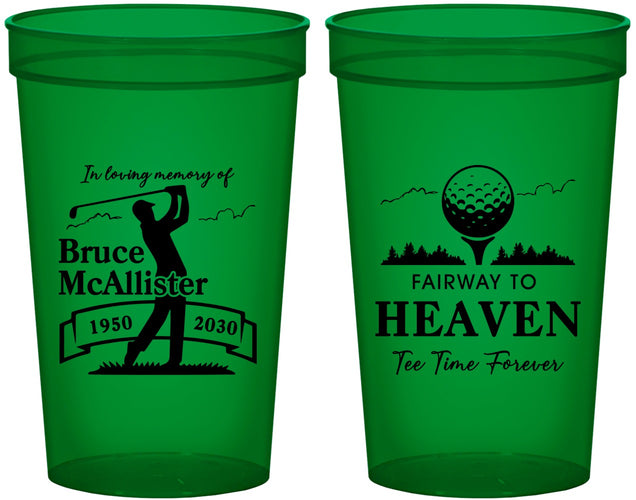 Custom Memorial 22 oz Translucent Cups - Fairway To Heavens | 310008