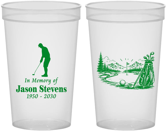 Custom Memorial 22 oz Translucent Cups - Heavens Finest Fairways | 310009