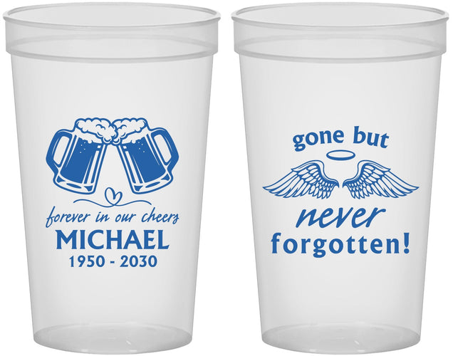 Custom Memorial 22 oz Translucent Cups - Gone But Never Forgotten | 310010