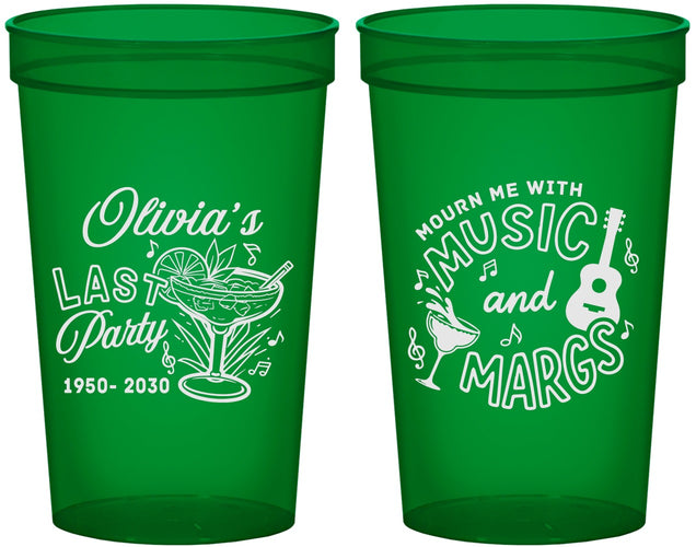 Custom Memorial 22 oz Translucent Cups - Mourn Me With Music | 310012