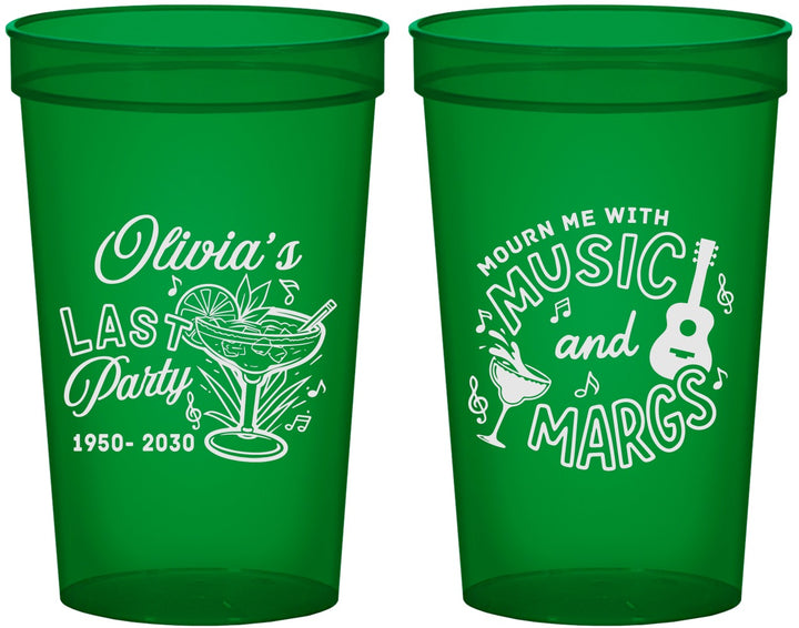 Custom Memorial 22 oz Translucent Cups - Mourn Me With Music | 310012