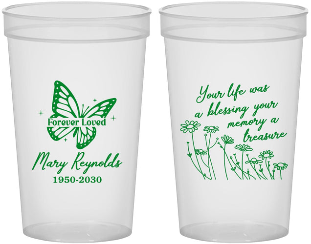 Custom Memorial 22 oz Translucent Cups - Forever Loved | 310013