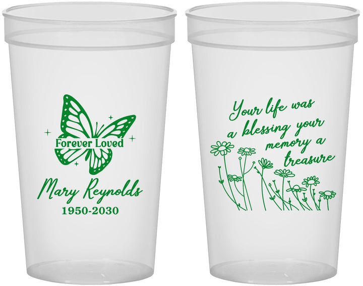 Custom Memorial 22 oz Translucent Cups - Forever Loved | 310013