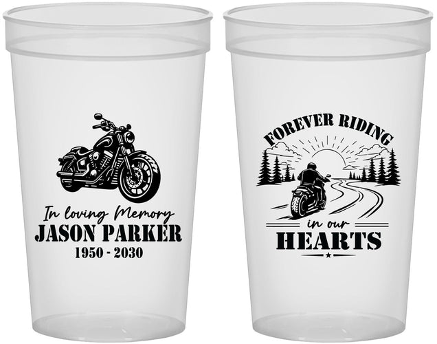 Custom Memorial 22 oz Translucent Cups - Riding In Our Hearts | 310014