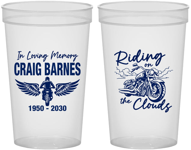 Custom Memorial 22 oz Translucent Cups - Riding On The Clouds | 310017