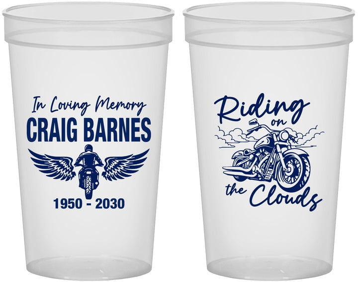Custom Memorial 22 oz Translucent Cups - Riding On The Clouds | 310017