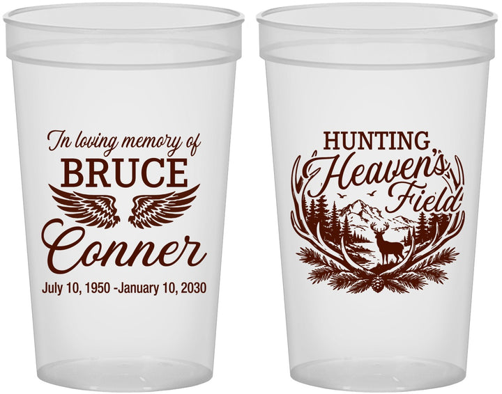 Custom Memorial 22 oz Translucent Cups - Hunting Heavens Field | 310021