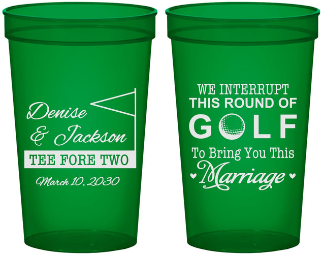 Custom Wedding 22 oz Translucent Cups - We Interrupt Golf | 315