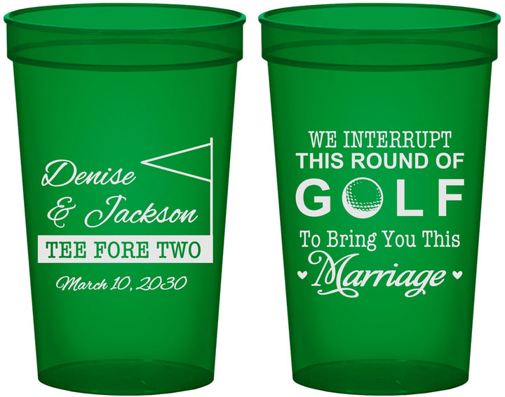 Custom Wedding 22 oz Translucent Cups - We Interrupt Golf | 315