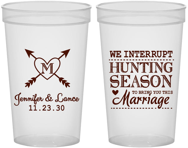 Custom Wedding 22 oz Translucent Cups - We Interrupt Season | 318