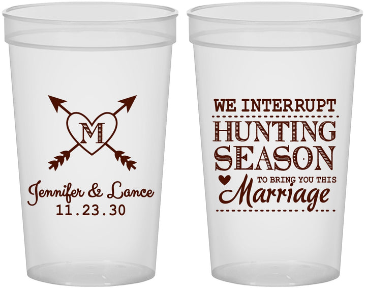 Custom Wedding 22 oz Translucent Cups - We Interrupt Season | 318